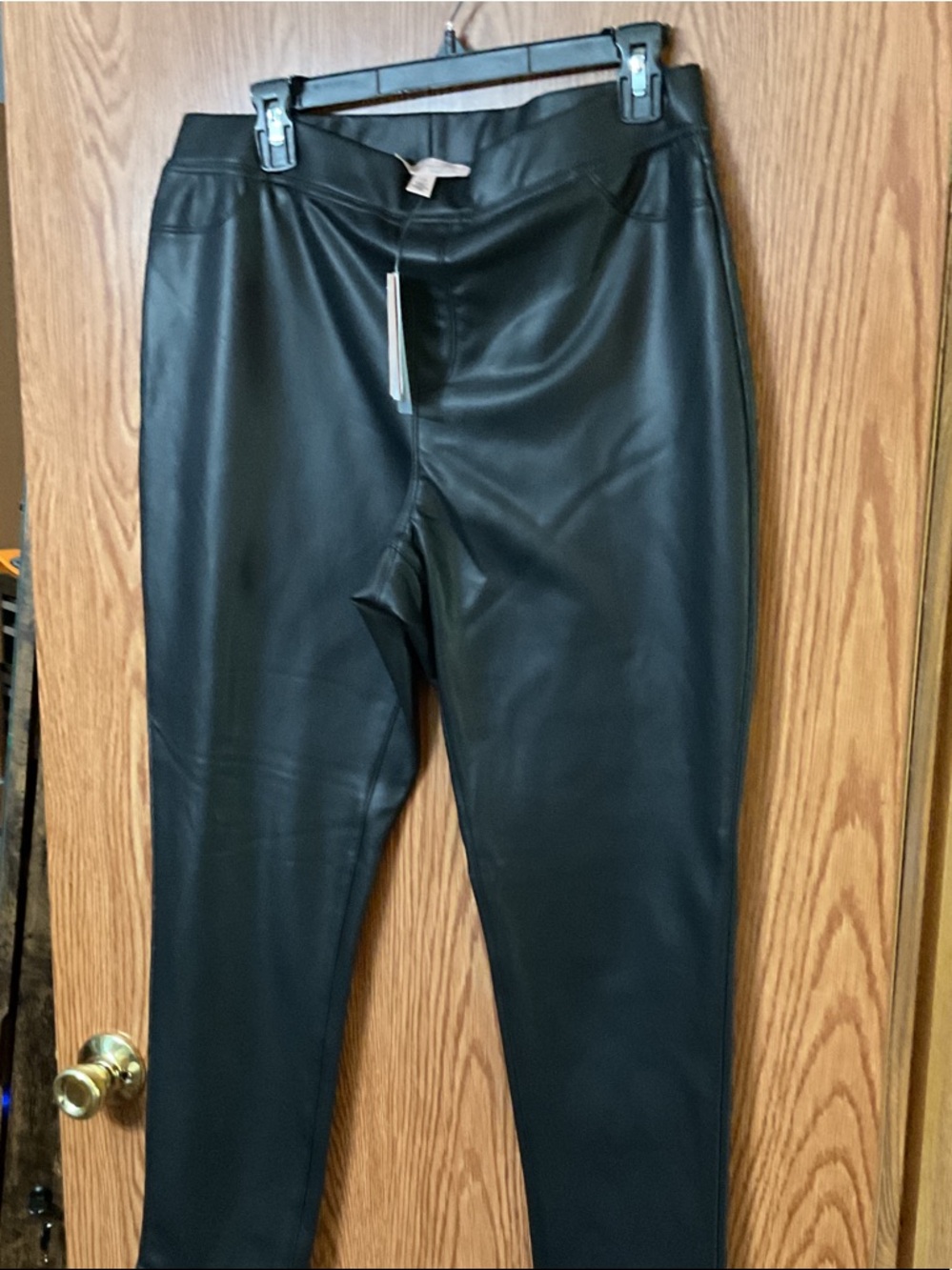 Philosophy Black Faux Leather Men's Pants